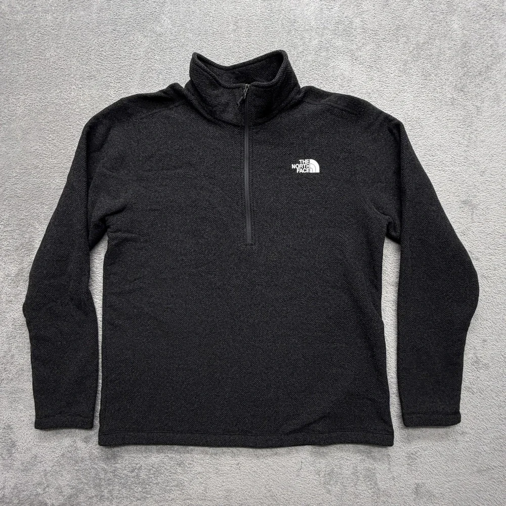 The North Face Sweatshirt‎ Mens L Gray Pullover 1/4 Zip Heavyweight Fleece